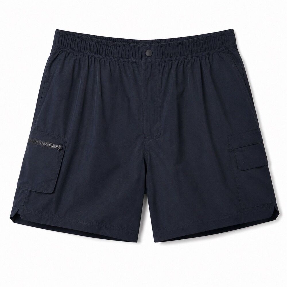 Columbia Shorts Women's Large Black Nylon Lined Cargo Pockets Elastic Waist